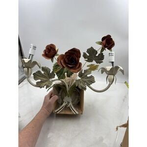 Portfolio WB4230 Floral Rose 2 Light Wall Sconce Fixture Shabby Chic Garden